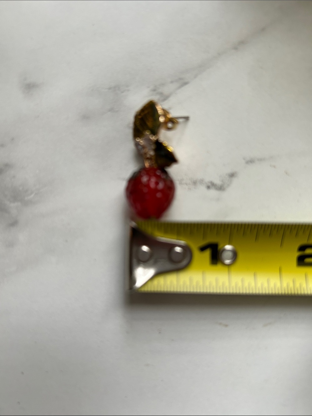 Cherry Drop Dangle Earrings - Red and Green AND strawberry Drop Earrings. - Picture 7 of 8